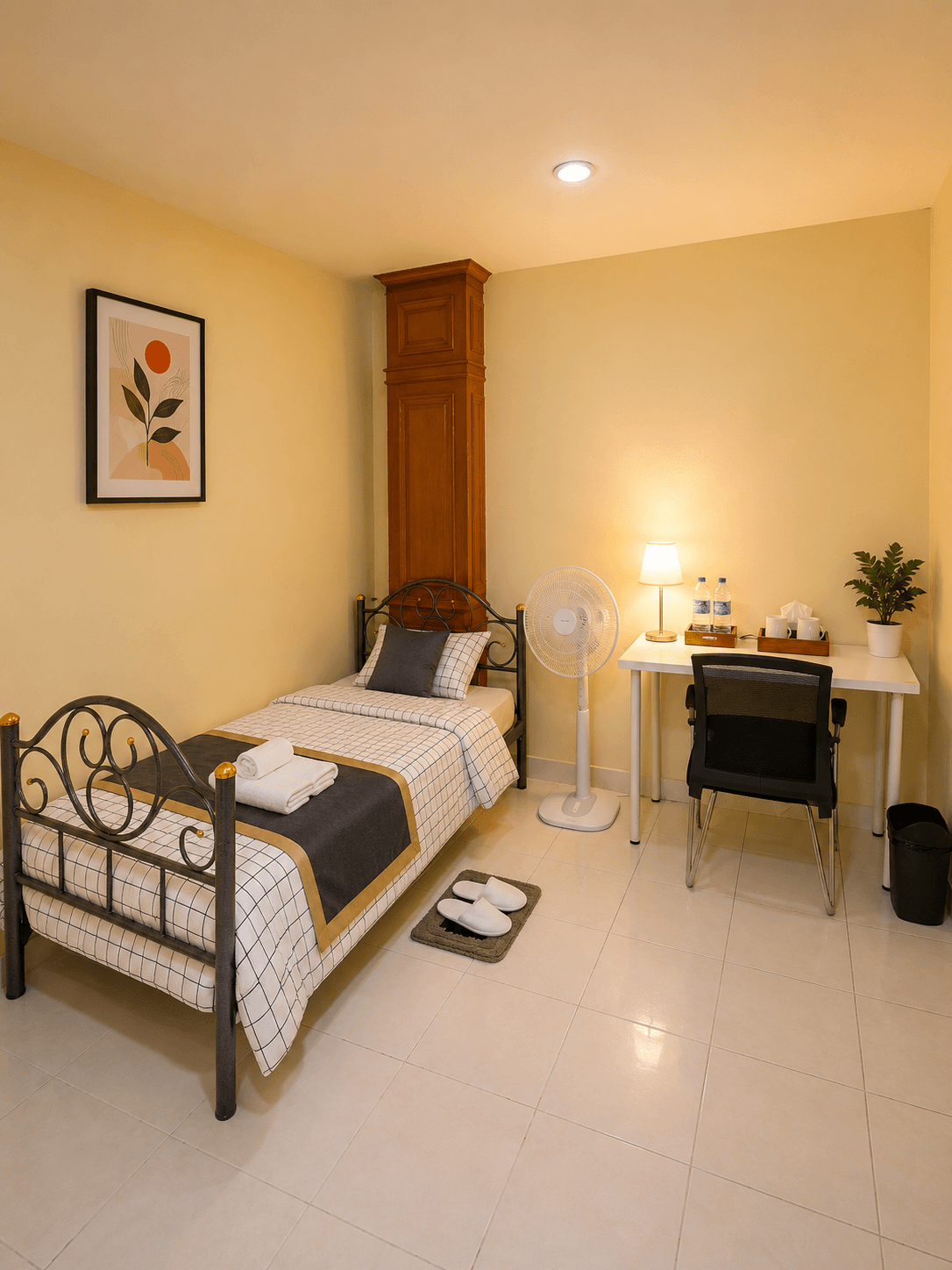 Single guest room at The Crown Hotel